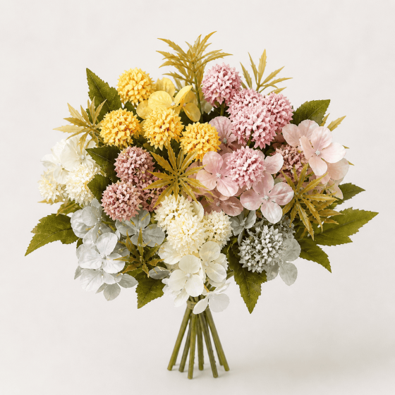 Mixed Artificial Hydrangea Small Flower Bouquet for Decoration