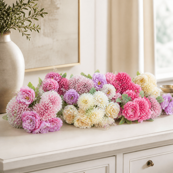 Mixed Artificial Floral Garland for Wedding and Wall Decoration
